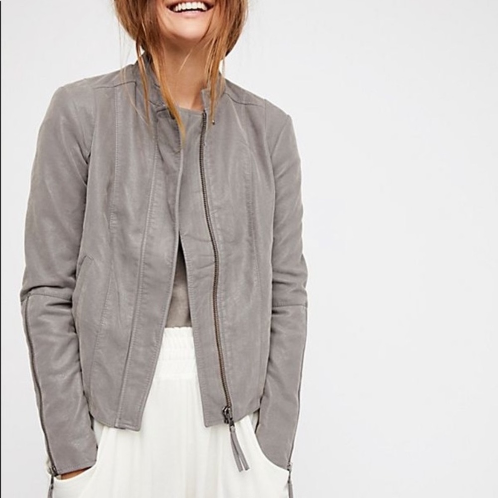 Free People Suede Vegan Leather Jacket
